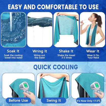 150 Pack Cooling Towels Bulk 40 x 12 Inch Large Chilly Breathable Sweat Sports Cold Towels Sublimation Microfiber Ice Neck Rag for Hot Weather Workout Gym Team Gift (Blue) - color: Blue