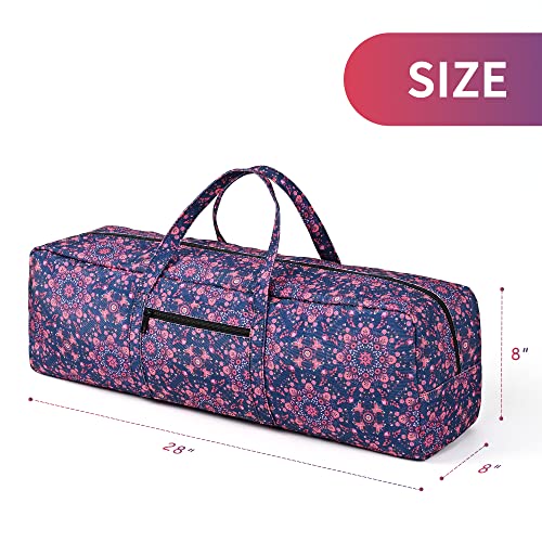 | Yoga Mat Bag | Large Yoga Mat Carrier with Wet Pocket | Yoga Gifts | Gym Tote Bag for Women - color: Navy