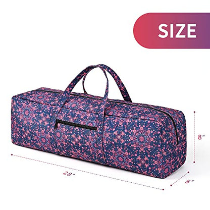| Yoga Mat Bag | Large Yoga Mat Carrier with Wet Pocket | Yoga Gifts | Gym Tote Bag for Women - color: Navy