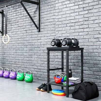 Commercial Heavy Duty Adjustable Dumbbell Stand & Kettlebell Stand, Adjustable Dumbbell Weight Rack, Kettlebell Storage Rack, Weight Rack for Garage/Home Gym/Commercial with Non-Slip Base, Anti-Tip Safety & Space-Saving Design, Weight Capacity 500/600/800