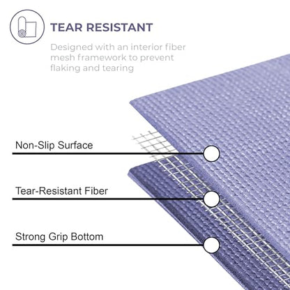 Voyage Yoga Mat, 10 Pack, 72" x 24" Professional Studio and Gym Bulk Yoga Mats, 5mm Thick, Durable, Anti-Tear, Non Slip Fitness and Exercise Mats - color: Peri Purple