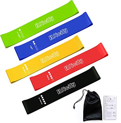 HSicily Resistance Bands for Legs and Butt, Glutes Exercise Bands Set Booty Fitness Belts Hip Workout Bands Anti Slip Elastic for Squat, Thighs Training, Yoga, Strength