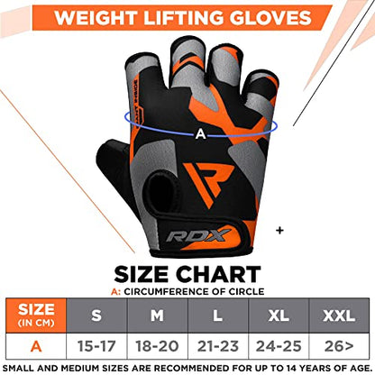 RDX Weight Lifting Gloves Gym Fitness Workout, Anti Slip Padded Palm Elasticated Strength Training Equipment Men Women Half Finger Exercise Bodybuilding Calisthenics Cycling Rowing Climbing