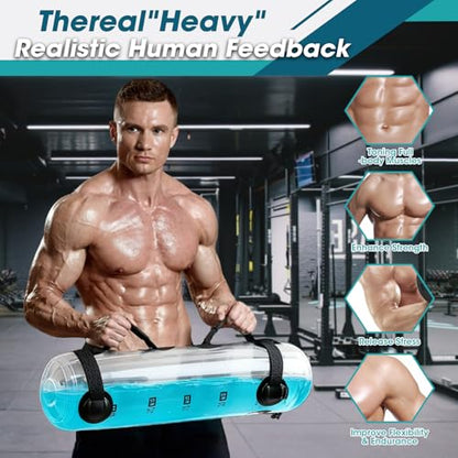Water Weights Aqua Bag - Dual-Purpose Water Punching Bag, Sandbag Alternative for Strength Training, Portable Stability Fitness Equipment for Core and Balance Home Gym - 55 LBS