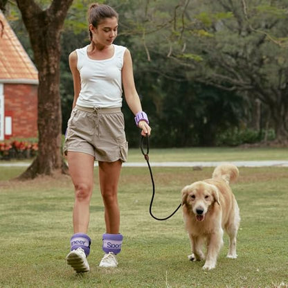Sportneer Ankle Weights 0.5/1/2/3/5 LBS 1 Pair Wrist Leg Arm Weights - color: Purple, size: 5 lb x 2