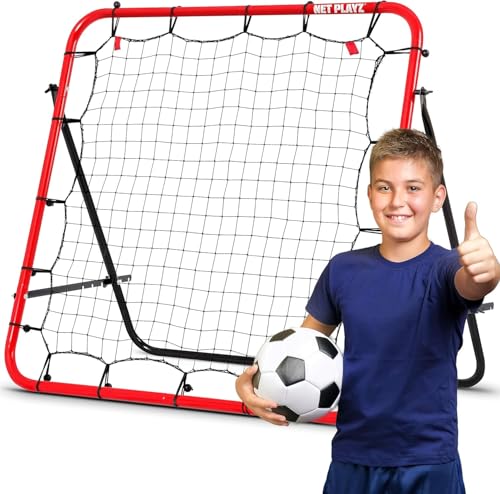 Soccer Rebounder, Kickback Rebound Net 3.3X3.3FT - Football Training Gifts, Aids & Equipment for Kids, Teens & All Ages, Portable, 6 Adjustable Angles