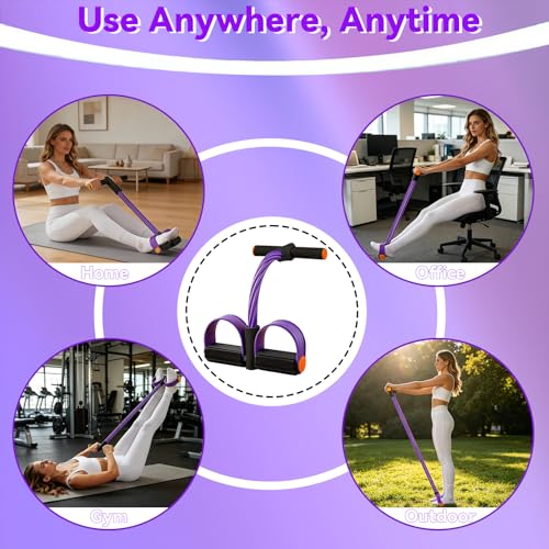Pedal Resistance Band with Handle, 6-Tube Elastic Yoga Pedal Puller Exercise Bands, Multifunctional Stretch Bands for Exercise, Home Workout Equipment for Legs Arms Abs