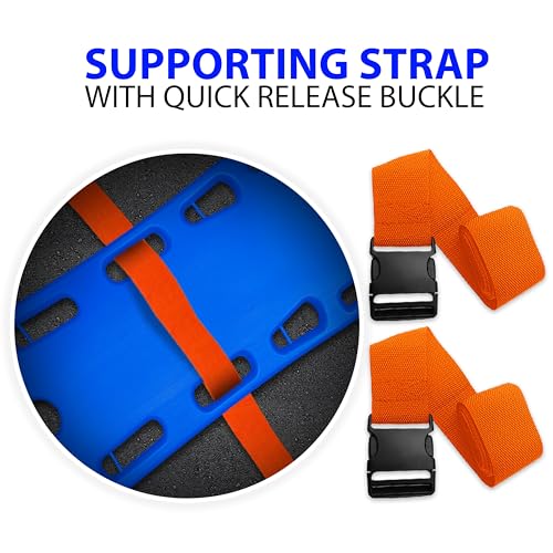 SURGICAL ONLINE First Responder EMT Backboard Spine Board Rescue Stretcher Immobilization with Head Bed and Spider Straps - Gift EMT Trauma Bag (Blue) - color: Blue