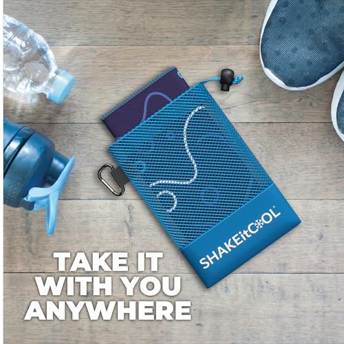 SHAKEitCOOL Extended Size Cooling Towel – Be Cool in Style - Heat Relief, Soft, Lightweight, Sun Protection, Easy Clean - Perfect for Biking, Hiking, Running, Yoga, Golf, Gardening - Swim Bubble M - color: Swim Bubble