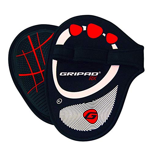 Gripad RX Lifting Grips | The Most Durable Grip Pads Yet | The Alternative to Weight Lifting Gloves, Gym Workouts, WOD, Weightlifting | Neoprene Hand Grips | Flexible Rubber Palm - color: Black / Red