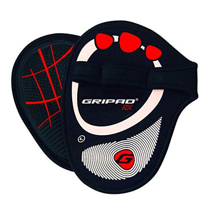 Gripad RX Lifting Grips | The Most Durable Grip Pads Yet | The Alternative to Weight Lifting Gloves, Gym Workouts, WOD, Weightlifting | Neoprene Hand Grips | Flexible Rubber Palm - color: Black / Red
