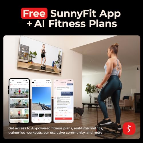 Sunny Health & Fitness Twist Stair Stepper with Resistance Bands - color: Black Onyx