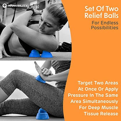 Acumobility Massage Ball Roller 2 Pack - Trigger Point - Massage Balls - color: Blue
