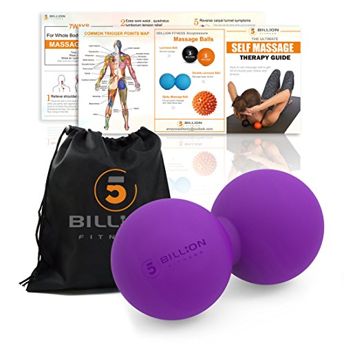 Peanut Massage Ball,Double Lacrosse Ball and Mobility Massage Ball for Physical Therapy - Deep Tissue Massage Tool for Myofascial Release, Muscle Relaxer, Acupoint Massage (Purple) - color: Purple