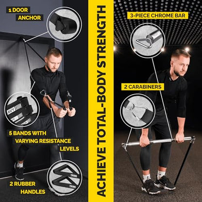 Long Resistance Bands Set, 5 Pull Up Assistance Bands for Working Out - color: Black 3