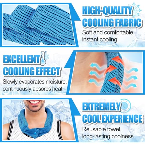 3 Pcs Cooling Neck Wraps - Cooling Towels with Ice Polymer, Breathable Soft Neck Coolers for Summer Heat Sports Gym Workout Men Women Gifts
