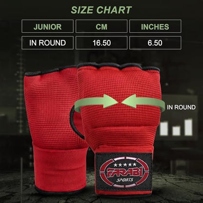 FARABI Kids Hybrid Boxing Inner Gloves Punching Boxing Gloves - color: All Red (Pack of 2)