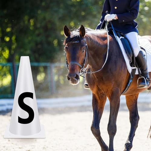 Horse Dressage Cones - Dressage Markers Equipment, Horse Training Sports Cone with Letters | Dressages Letters, Durable PP Material, Equestrian Athletes Events, 23x14cm