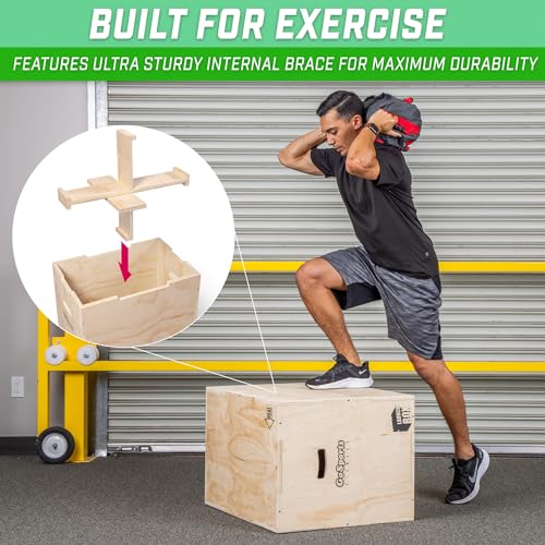 GoSports Fitness 3-in-1 Plyo Jump Box - Small, Standard, or XL - Launch Box Exercises for All Skill Levels - style: XL - 20" x 24 Inch x 30"