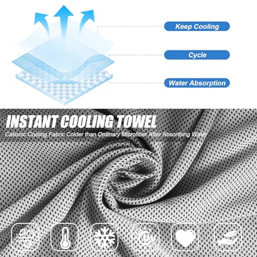 4 Pack Cooling Towels for Face Neck,Sweat Absorbent Cool Towel for Gym Fitness Tennis Yoga Camping Running(4 Pack-03) - color: 4 Pack-03