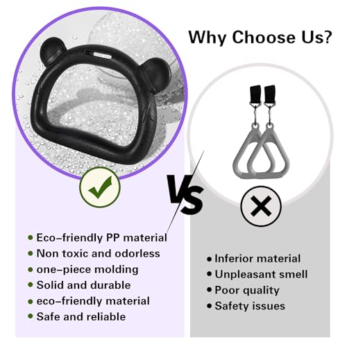 Kids Gymnastics Rings, Children's Home Gym Equipment, Children's Adjustable Strap Strength Training Rings, Pulling Rings for Physical Training - color: Purple
