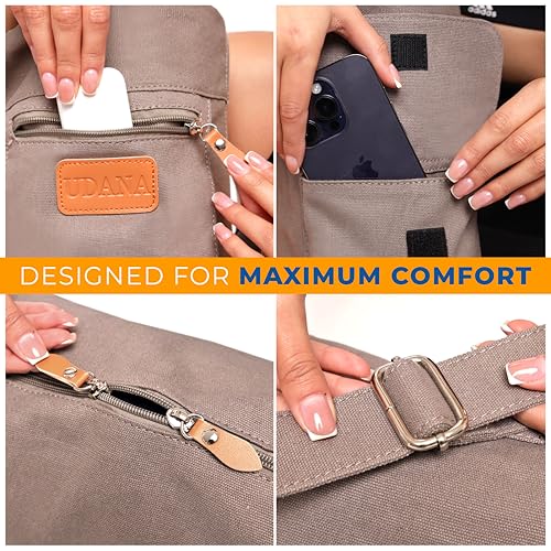 UDANA Canvas Yoga Mat Bag for Women & Men, Full-Zip Carrier with 3 Pockets & Adjustable Strap, Stylish Gym & Pilates Bag – Available in Multiple Sizes