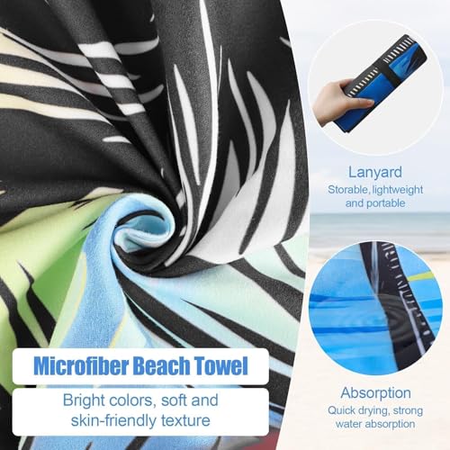 Oversized Microfiber Beach Towel Thin, Blue Sunset Seaside Double Sided Printed Towel 1PC, Large Soft Absorbent Compact Beach Towels for Men Women Adult, Summer Beach Pool Swim Rafts Bath, 35"x71" - style: Blue Sunset Seaside