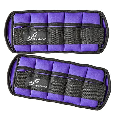 Sportneer Adjustable Ankle Weights for Women and Men 7 lbs/Pair Adjustable Leg Weights with Secure Straps, Strength Training Weighted for Yoga, Walking, Running, Aerobics, Gym, Physical Therapy