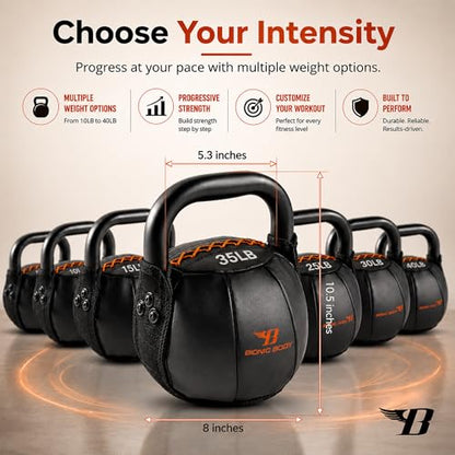 Bionic Body by Kim Lyons Soft Kettlebell with Handle | Soft Weight for Strength Training, Conditioning, Core & Full Body Workouts | Ergonomic Grip | Home Gym, Cross Training, HIIT & Functional Fitness Equipment