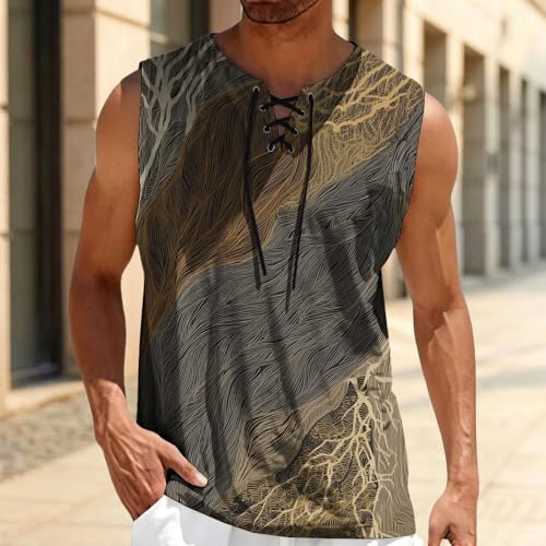 domirica Mens Summer Casual Sleeveless Shirts Plus Size Oversized Trendy Lightweight Pull On Tank Top