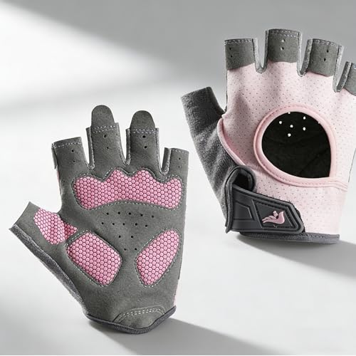 IZUS Women Fingerless Workout-Gloves Men Gym-Cycling-Gloves Non-Slip Palm Grip for Training,Fitness,Weight Lifting