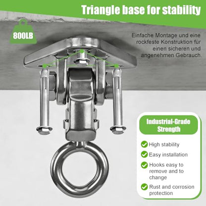 Heavy Duty Swing Hangers Kit, Hanging Snap Hooks Screws Bolt, Swing Set Bracket for Playground Porch Patio Yoga Seat Indoor Outdoor Ceiling Mount - size: Circular 1PCS
