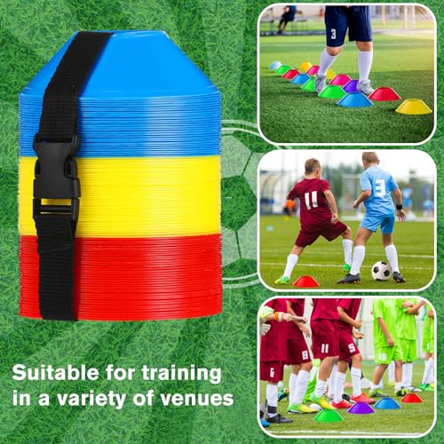 Liliful 300 Pcs Soccer Cones for Drills Mini Disc Cones with Carry Strap Soccer Training Equipment for Kids Adult Agility Drills Sports Football Basketball Coaching Practice
