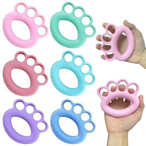 6 Pack Finger Exerciser Rings (10–60 lb) – Hand Grip Strength Trainer Set for Finger, Hand & Forearm Workout – Silicone Resistance Rings for Therapy, Recovery, Stress Relief, Musicians & Climbers
