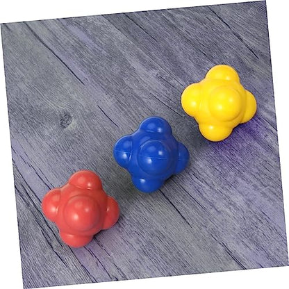 Mikikit Red Reaction Ball for Baseball Training Medium Difficulty Hexagonal Silicone Agility Ball for Hand Eye Coordination Reflex Speed and Multi Sport Skill Development