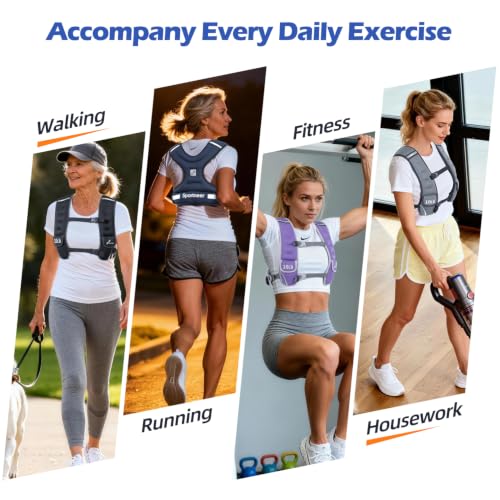 Sportneer Adjustable Weighted Vest Woman: 6-10lb/10-18lb Weighted Vests - color: Purple, size: 6-10 lbs