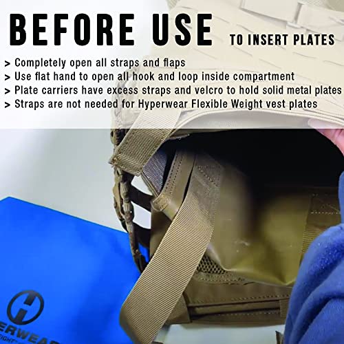 HYPERWEAR FlexLoad™ Adjustable Rucking Plates – Flexible, Low-Profile Weight System for Rucking Backpacks & Weighted Training - color: BLUE PAIR, size: 19 LB