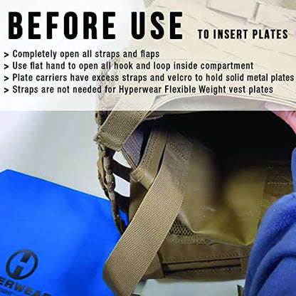 HYPERWEAR FlexLoad™ Adjustable Rucking Plates – Flexible, Low-Profile Weight System for Rucking Backpacks & Weighted Training - color: BLUE PAIR, size: 19 LB
