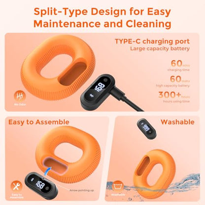 Smart Grip Strength Trainer with Bluetooth APP - Squeeze to Play Games & Scroll Video Hands-Free, Soft Silicone, Portable Hand Exercise for Strength, Stress Relief & Rehab - size: 40 LB