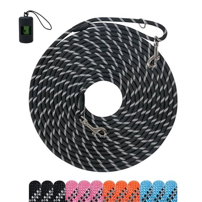 Long Dog Training Leash，Heavy Duty Reflective Rope Lead for Small Medium Large Dogs ，6FT 10FT 15FT 30FT 50FT for Training, Walking, Backyard, Camping