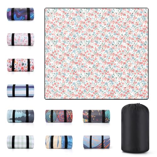 60x80" Large Picnic Blankets Waterproof Outdoor Beach Blanket Sandfree Tent Camping Sleeping Carpet Portable Yoga Meditation Mat Road Trip Car Travel Essentials Hiking Backpacking Gear Gifts