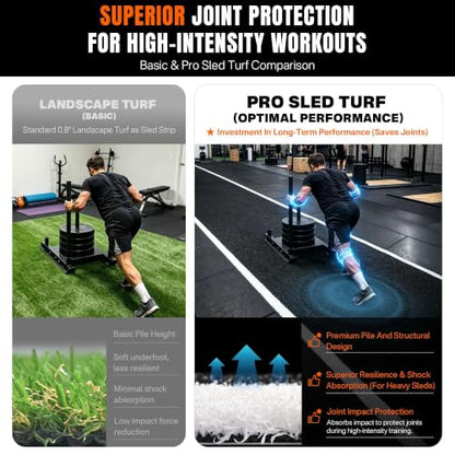 Yescom 4'x50' Gym Turf Runway for Sled Track HIIT Functional Training 0.6"H - size: 0.6"H-4'x50'Elite(200Sq.Ft)