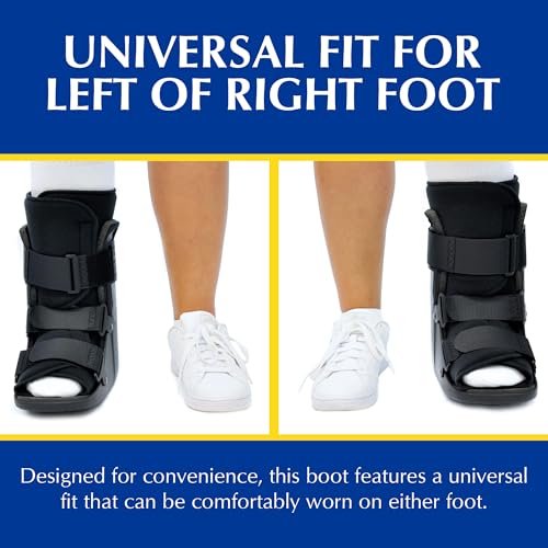 Brace Direct CAM Walker Fracture Boot Short - Lightweight Walking Boot for Foot & Ankle Injuries, Sprains & Stress Fractures - Doctor-Recommended (Men’s 4.5–7 / Women’s 6.5–8)
