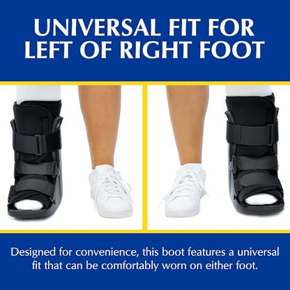 Brace Direct CAM Walker Fracture Boot Short - Lightweight Walking Boot for Foot & Ankle Injuries, Sprains & Stress Fractures - Doctor-Recommended (Men’s 4.5–7 / Women’s 6.5–8)