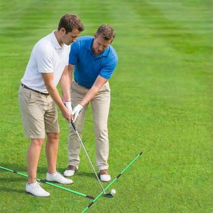Golf Alignment Sticks 2 Pack, Collapsible Practice Rods with Tube Case, Portable Training Aid for Aiming, Putting, Swing, Training - Home & Driving Range Use