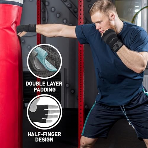 Boxing Inner Gloves Neoprene Wrist Support Padded Gel Wraps Hand Protection Boxing Bag Hand Wraps for Punching MMA Martial Arts Muay Thai Speed Bag Training – Under Mitts - size: Small