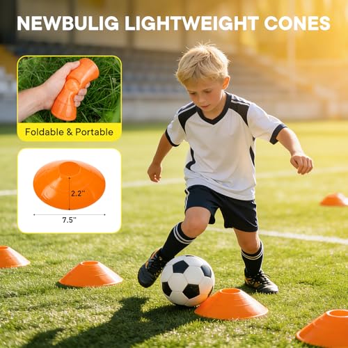 Agility Ladder Speed Training Equipment Set-20ft Ladder,12 Cones, 4 Adjustable Hurdles, Jump Rope, Resistance Parachute| Soccer,Basketball, Football Practice Equipment for Youth, Adults
