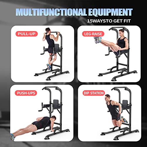 Power Tower Adjustable Height Pull Up & Dip Station Multi-Function Home Strength Training Fitness Workout Station for Home Gym - color: K