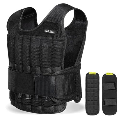 Weighted Vest Men 20lb/30lb/40lb/50lb/60lb Adjustable Weight Vest with Steel Plates Weights for Walking Strength Training Running Workout