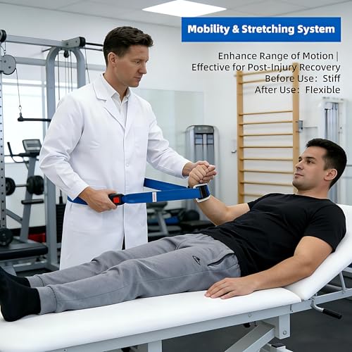 Mobilization Belt with Adjustable Thick Cushioning Pad – Ideal for Physical Therapy, Rehabilitation, Stretching & Mobility Training – Durable Traction Equipment for Therapists and Home Use (Black) - color: Black